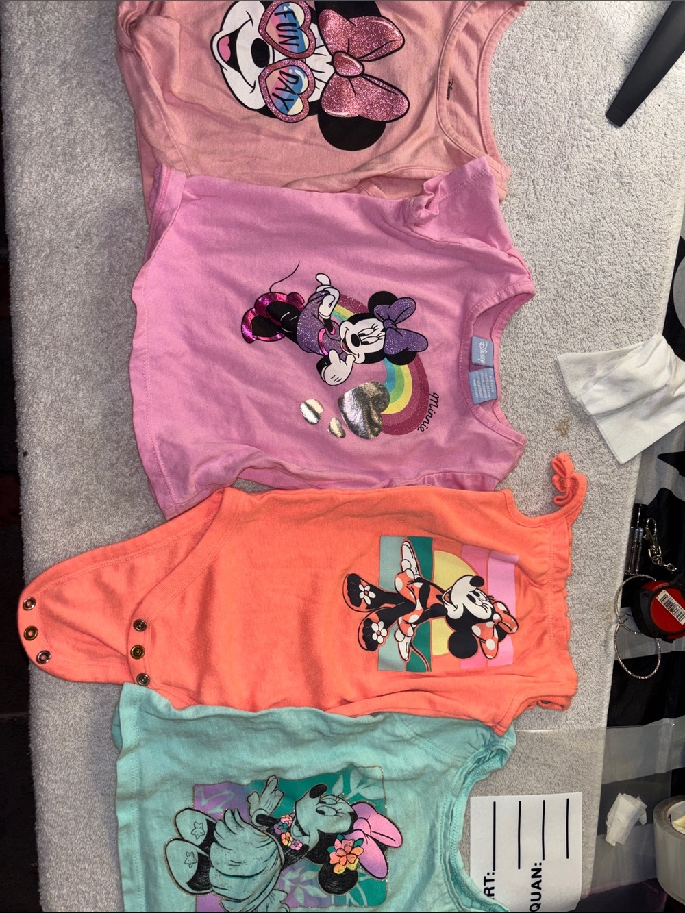 Disney Girls' Pink & Peach Minnie Mouse Tank Top Set